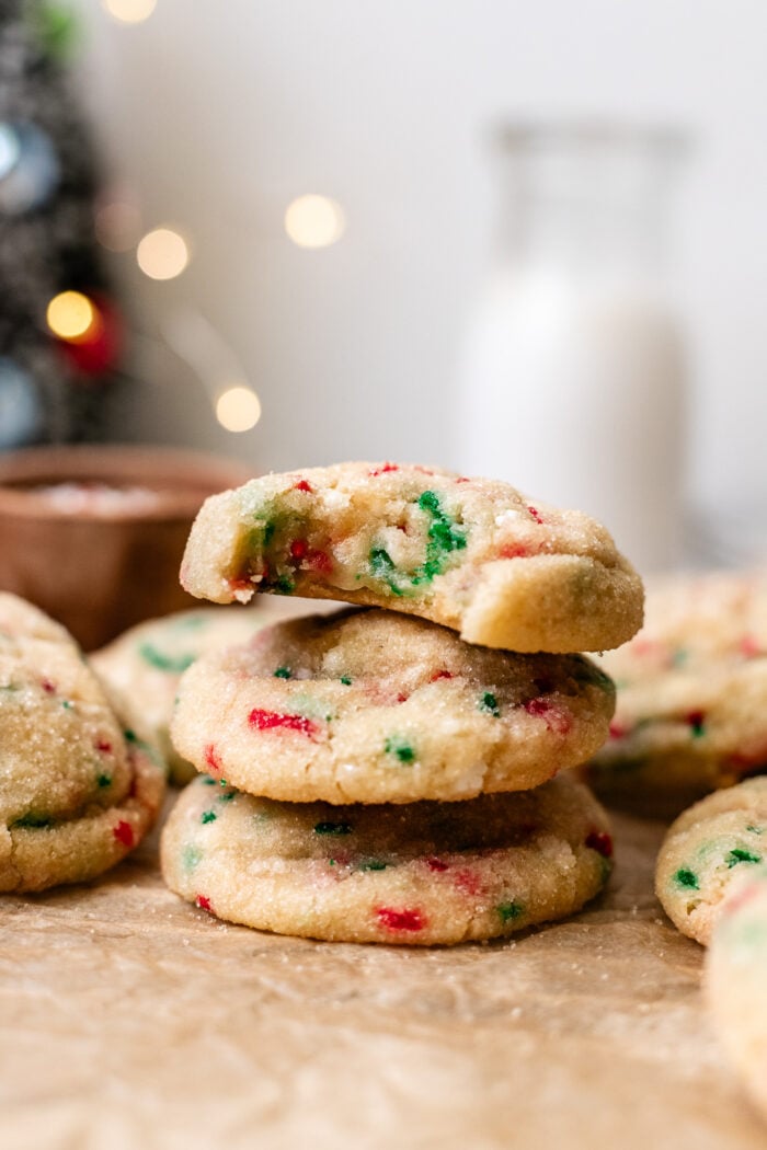 stacked vegan sugar cookies