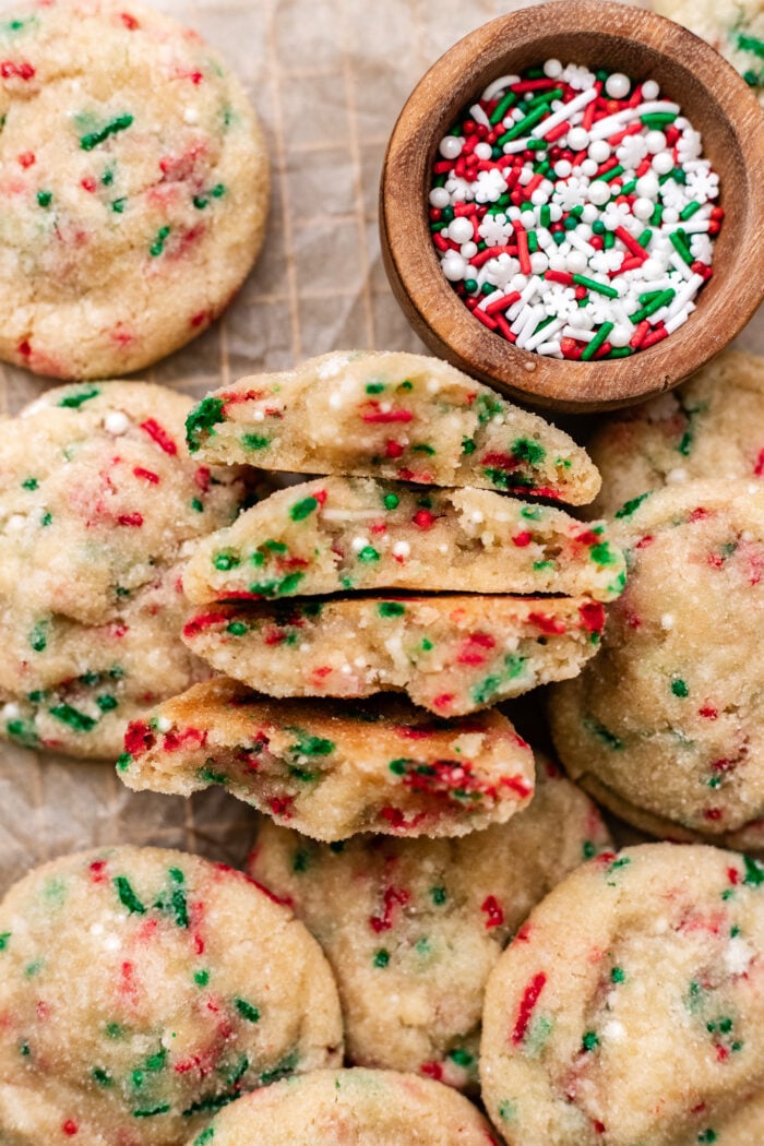 broken open sugar cookies