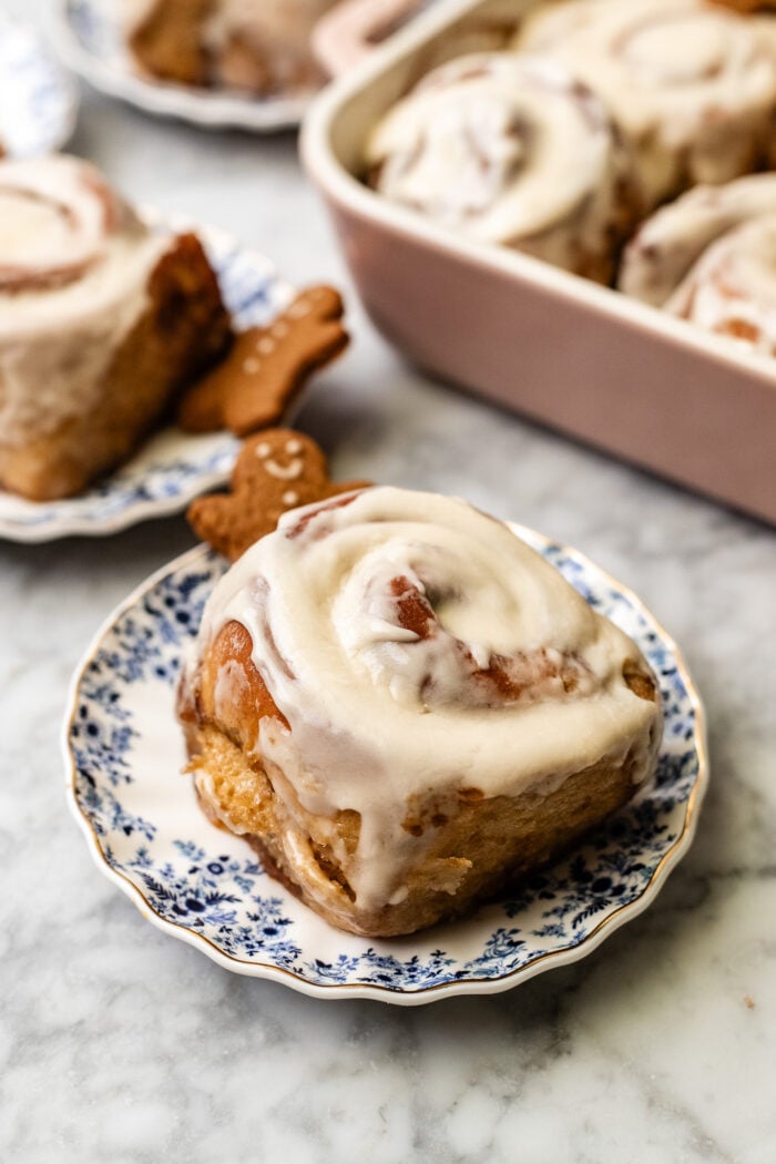 cinnamon roll on a plate