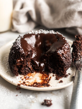 molten lava cake on a plate