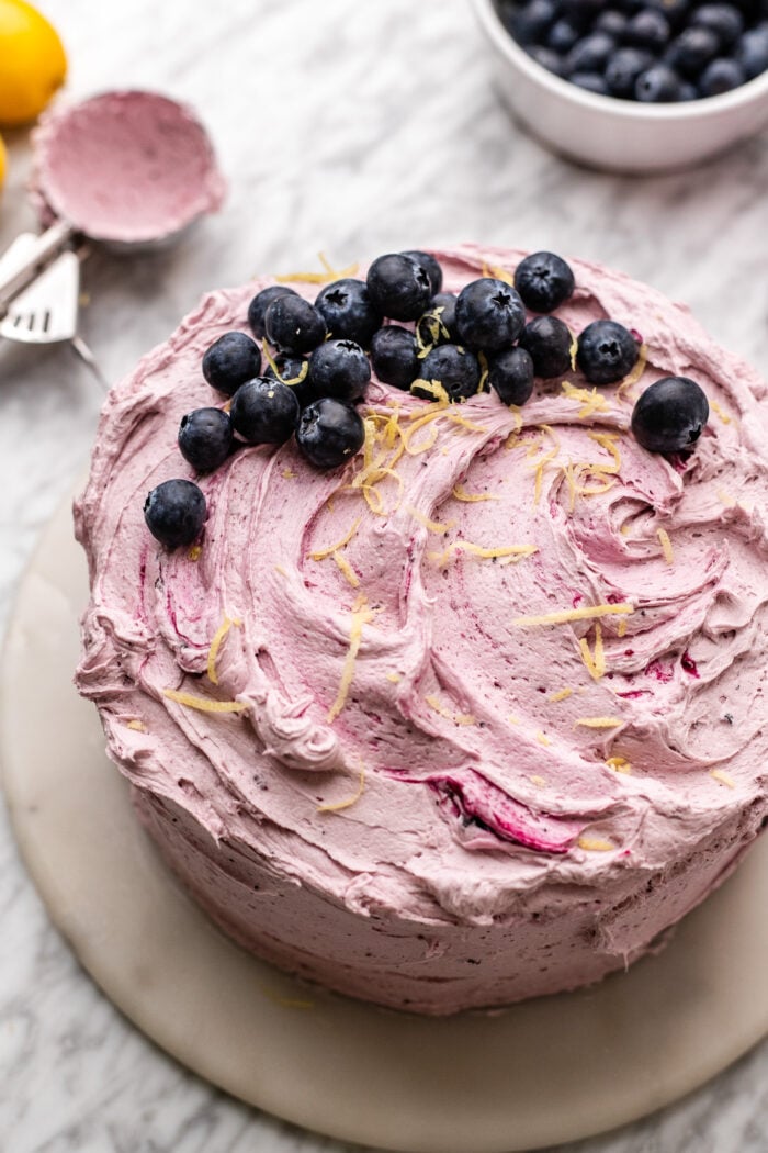 vegan lemon blueberry cake