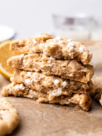 stacked vegan lemon cookies
