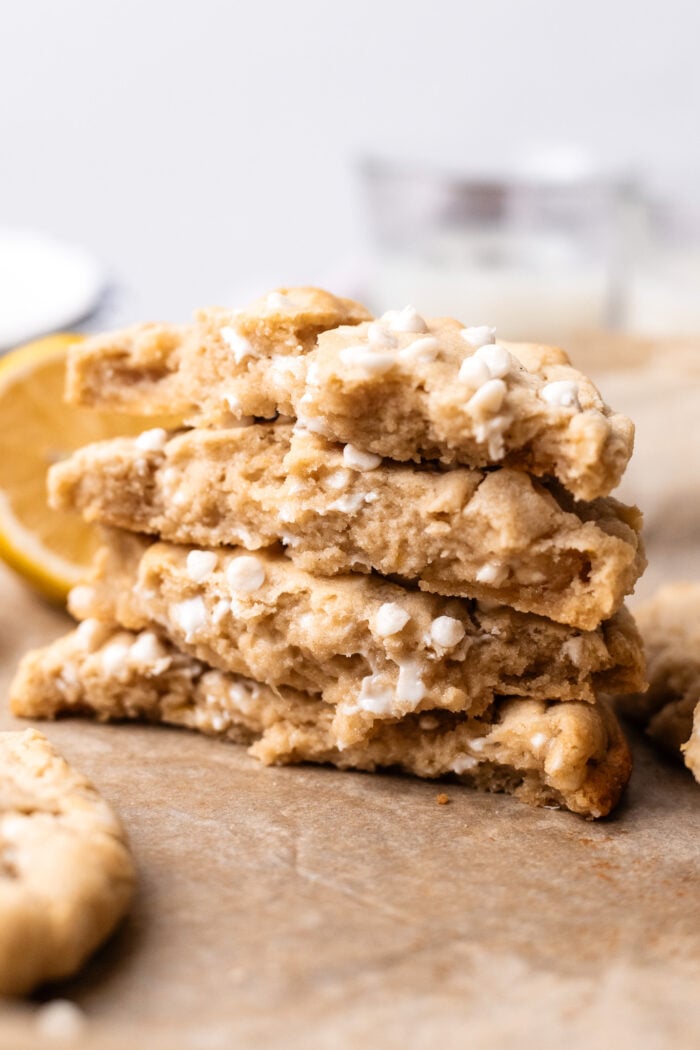 stacked vegan lemon cookies