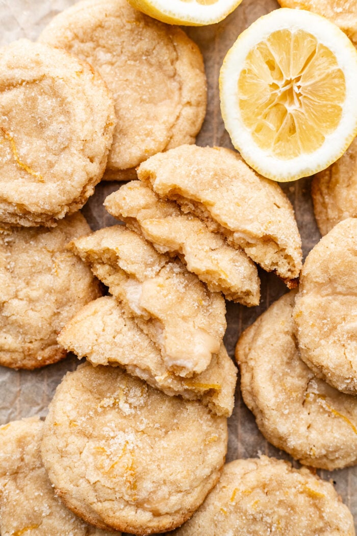 broke open lemon sugar cookies