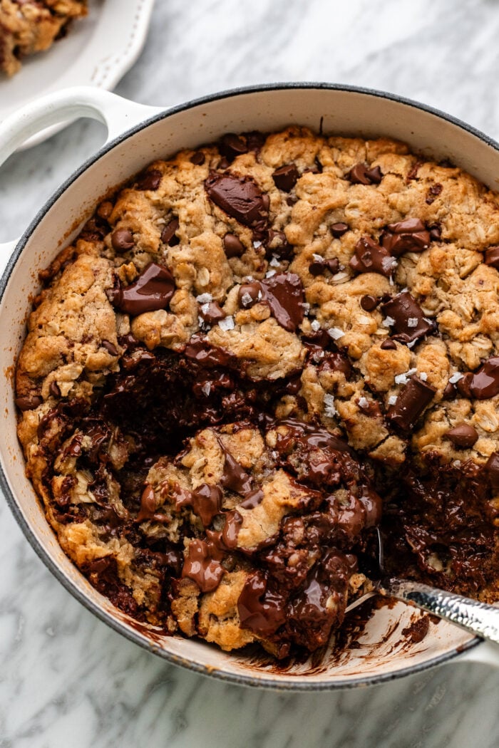 cookie skillet with scoop in it