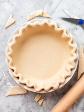 pie crust with edges crimped