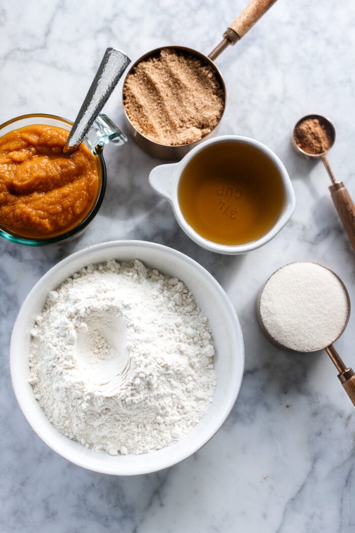 ingredients for pumpkin bread