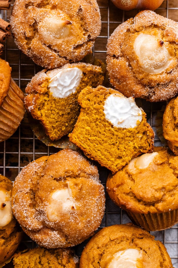 sliced vegan pumpkin muffins