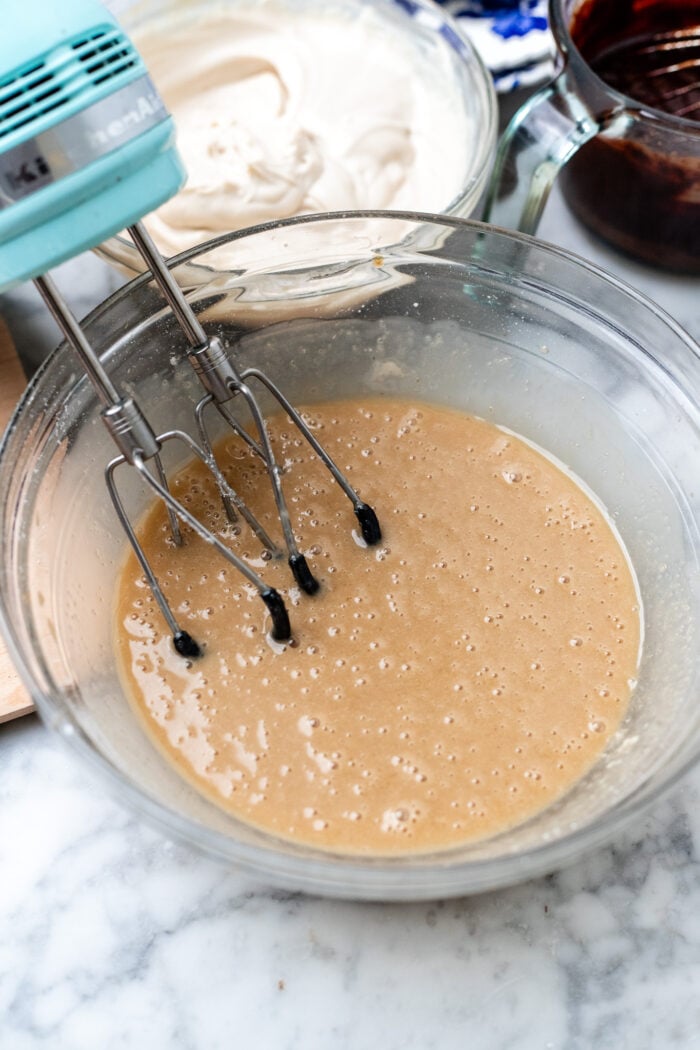 whisking the wet ingredients