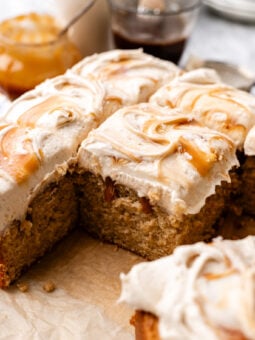 sliced latte cake