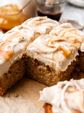 sliced latte cake