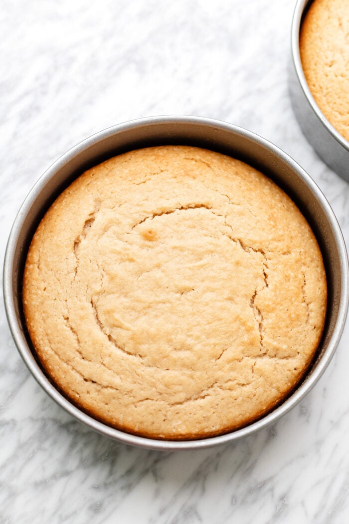 baked cake layers