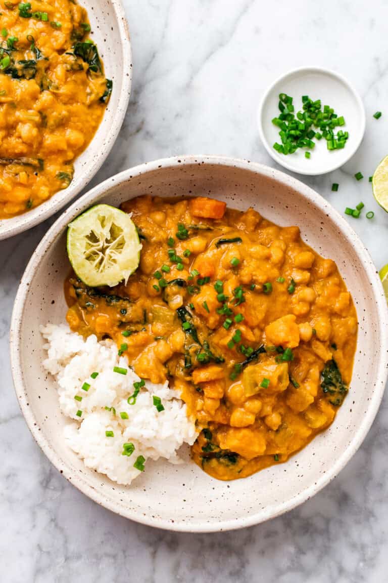Easy Peanut Butter Sweet Potato Curry with Chickpeas & Kale | The ...