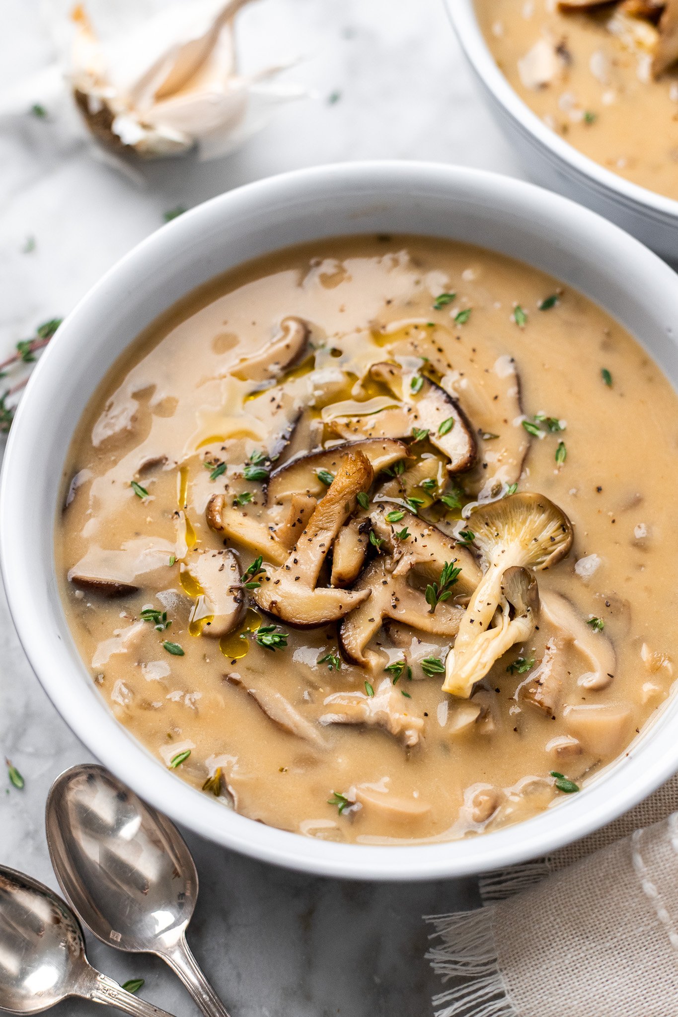 EASY Creamy Vegan Mushroom Soup - NO coconut milk! | The Banana Diaries