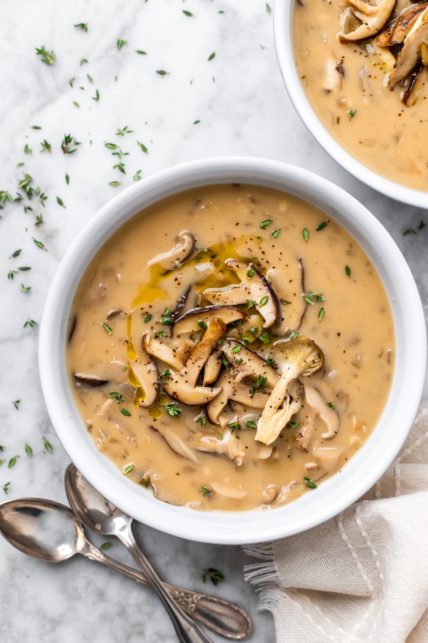 EASY Creamy Vegan Mushroom Soup - NO coconut milk! | The Banana Diaries