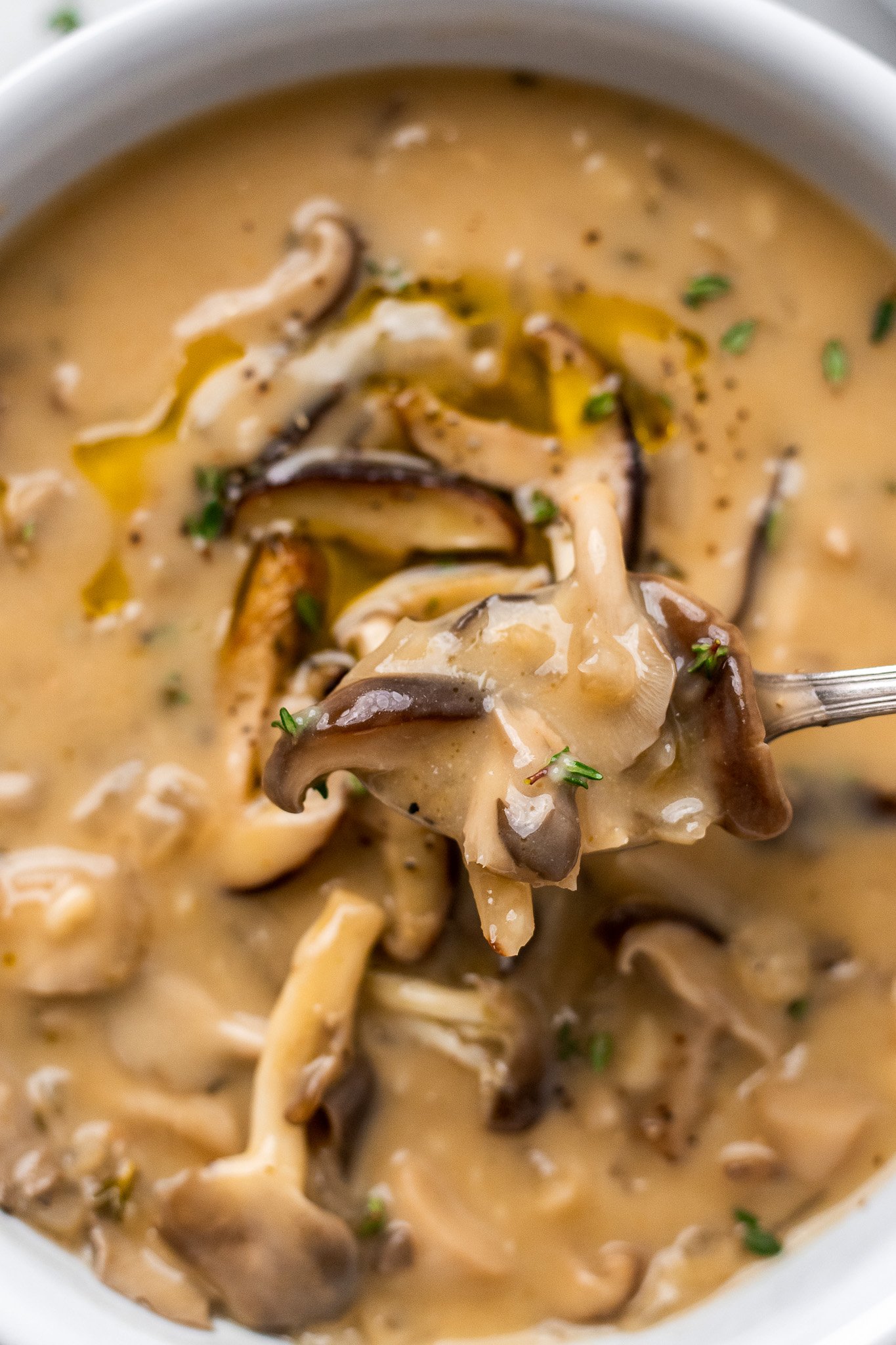 EASY Creamy Vegan Mushroom Soup - NO coconut milk! | The Banana Diaries