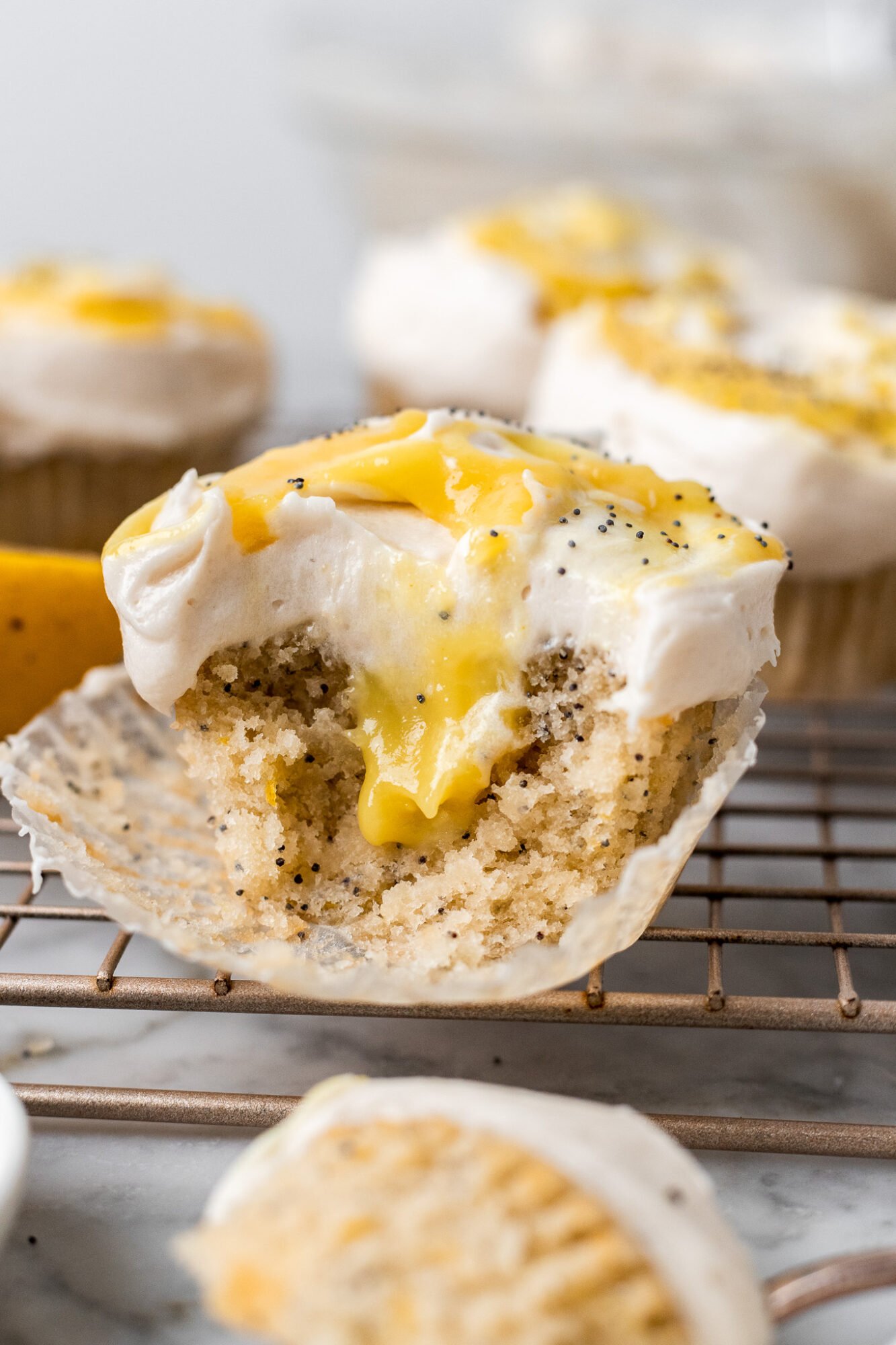 Small Batch Vegan Lemon Poppy Seed Cupcakes with Lemon Curd | The
