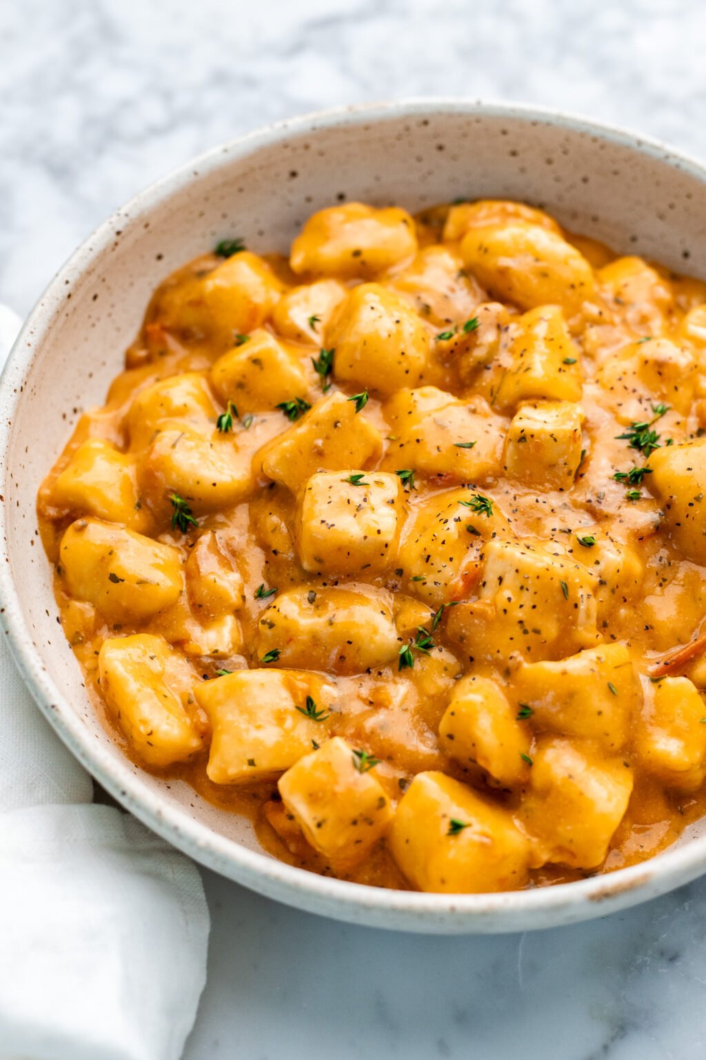 Marry Me Crispy Tofu with Gnocchi Vegan & Dairy Free! The Banana Diaries